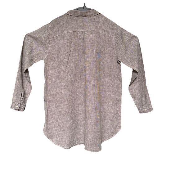 CP Shades Size M Teton Tunic Linen Brown White V-Neck Pockets $242 USA Made - Picture 6 of 14